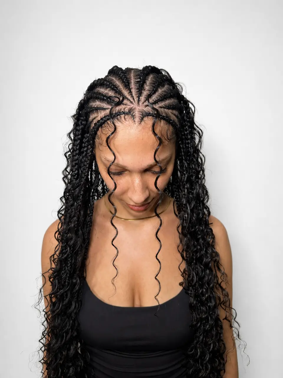 Centre-part boho braids